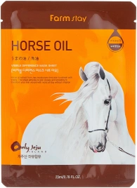 Тканевая маска питательная с лошадиным жиром, 23 гр | FarmStay Visible Difference Horse Oil Mask Sheet
