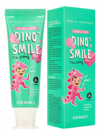 Детская гелевая зубная паста с ксилитом и вкусом жвачки, 60 гр | Consly Dino's Smile
