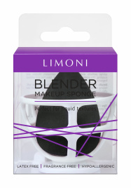 Спонж для макияжа в наборе с корзинкой, 1 шт | LIMONI Blender Makeup Sponge Black
