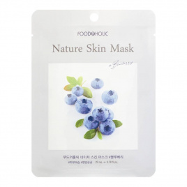 Тканевая маска с экстрактом черники, 23 мл | FoodaHolic BlueBerry Nature Skin Mask