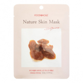Тканевая маска с экстрактом женьшеня, 23 мл | FoodaHolic Red Ginseng Nature Skin Mask