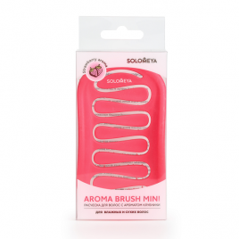 Расческа для волос с ароматом клубники мини, 1 шт | SOLOMEYA Aroma Brush for Wet&Dry Hair Strawberry Mini