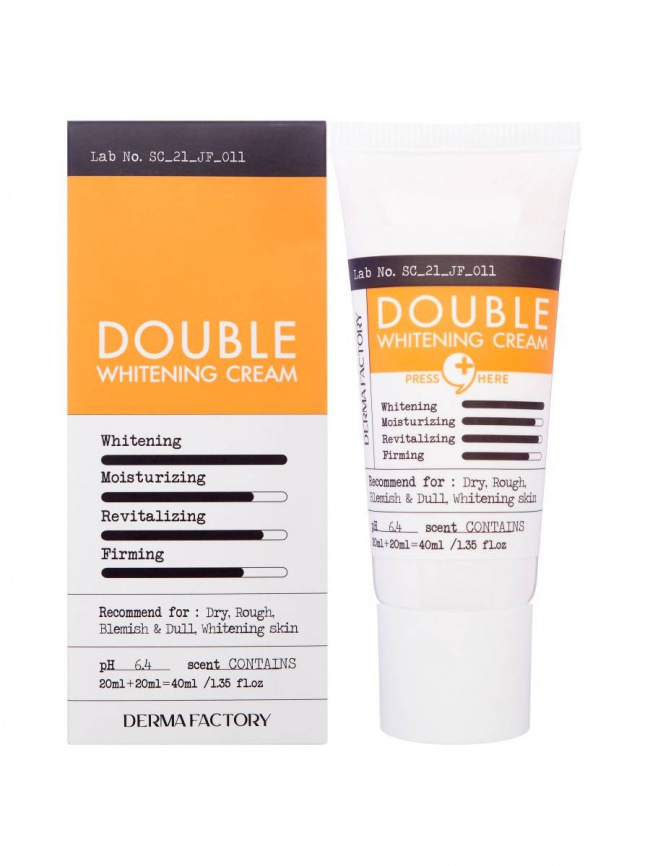 Двойной крем для лица с экстрактом облепихи, 40 мл | Derma Factory Double Whitening Cream фото 3