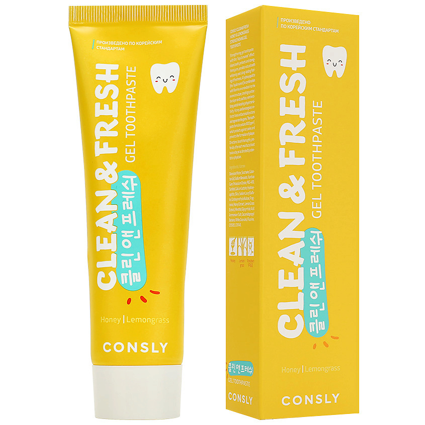 Гелевая зубная паста с медом и лемонграссом, 105 гр | Consly Clean & Fresh Honey and Lemongrass Gel Toothpaste фото 1