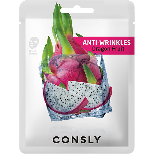 Антивозрастная тканевая маска с экстрактом драгонфрута, 20 мл | Consly Dragon Fruit Anti-Wrinkles Mask Pack фото 1