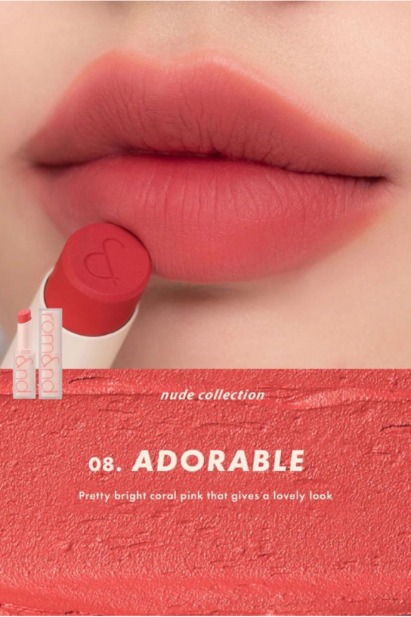 Помада для губ матовая 08, 3 гр | ROM&ND Zero Matte Lipstick 08 Adorable фото 1