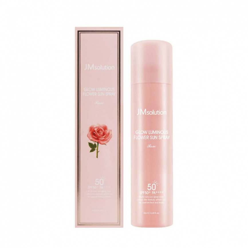 Солнцезащитный спрей с розой, 180 мл | JMsolution Glow Luminous Flower Sun Spray Rose SPF50+ PA+++ фото 1